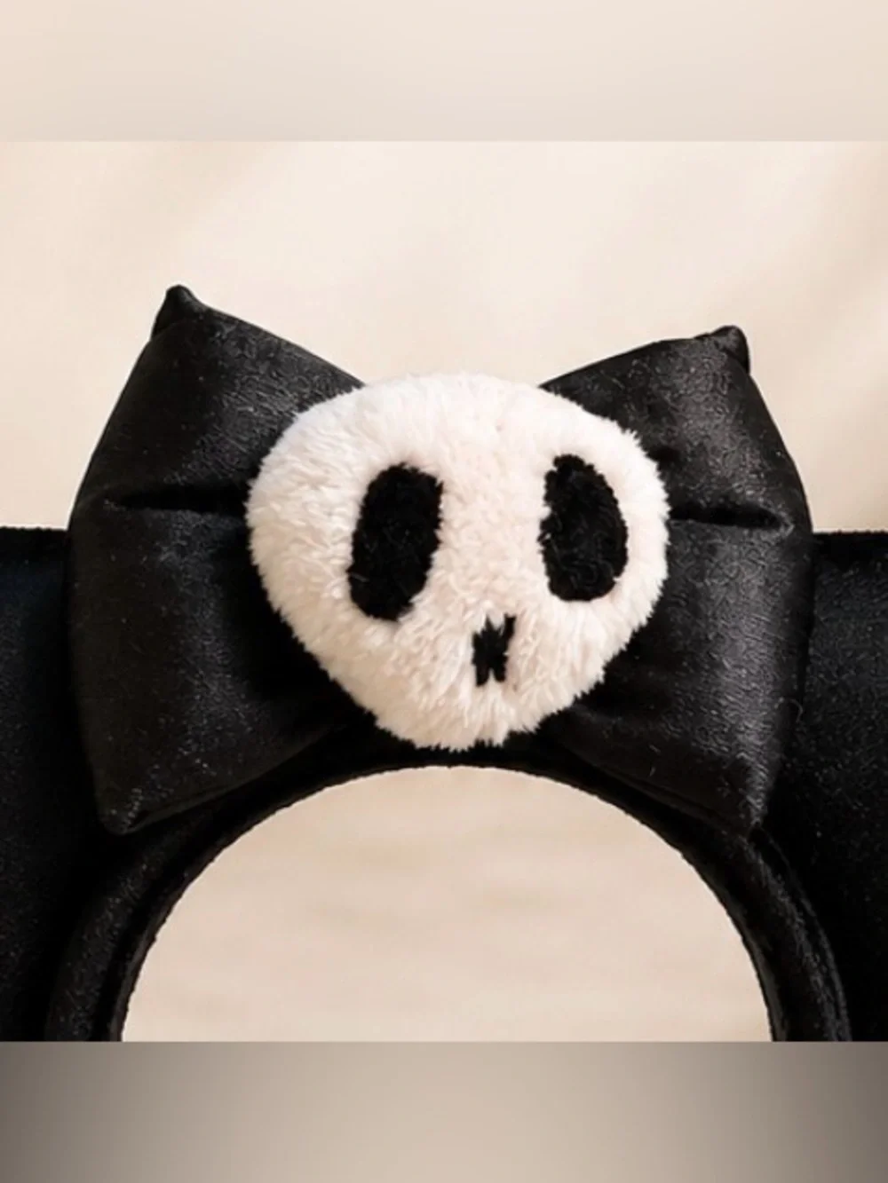 Kids Black Bat Headband with White Skull Accent - Halloween Costume Accessory